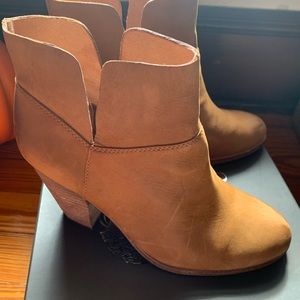 Vince Camuto Helyn Rustic Brown Leather Ankle Boot